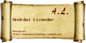 Andrási Lizander névjegykártya